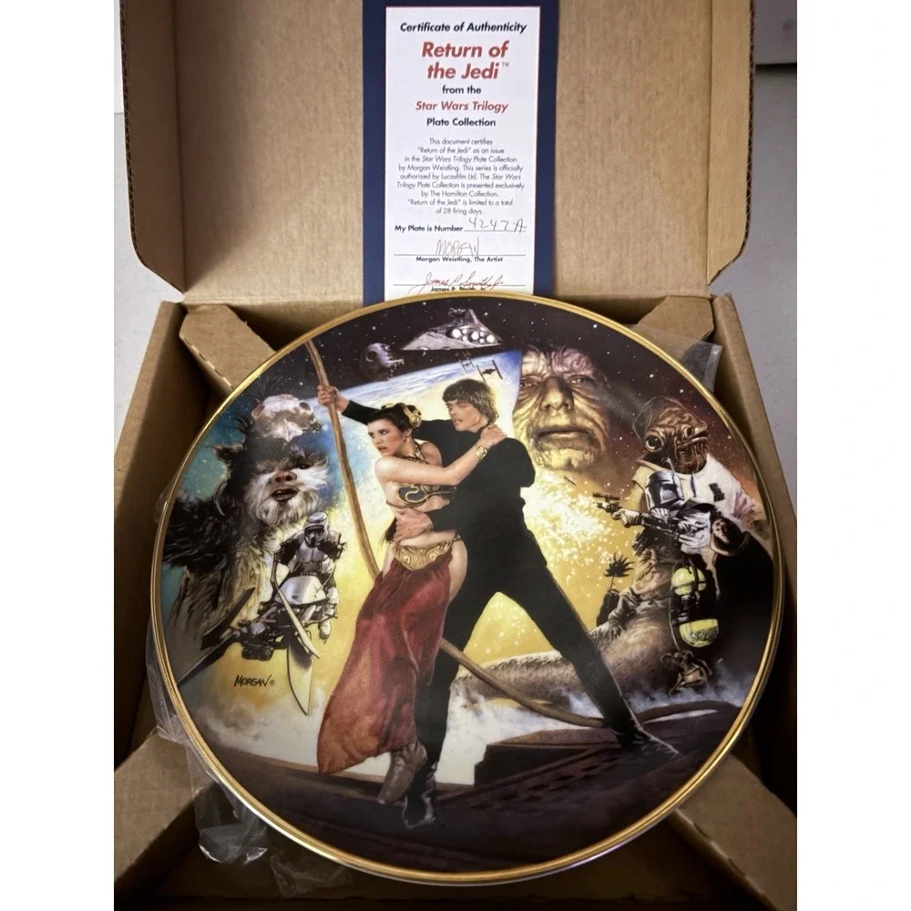 Star Wars Return of the Jedi Collector Plate 1993 Hamilton, Trilogy #1795H